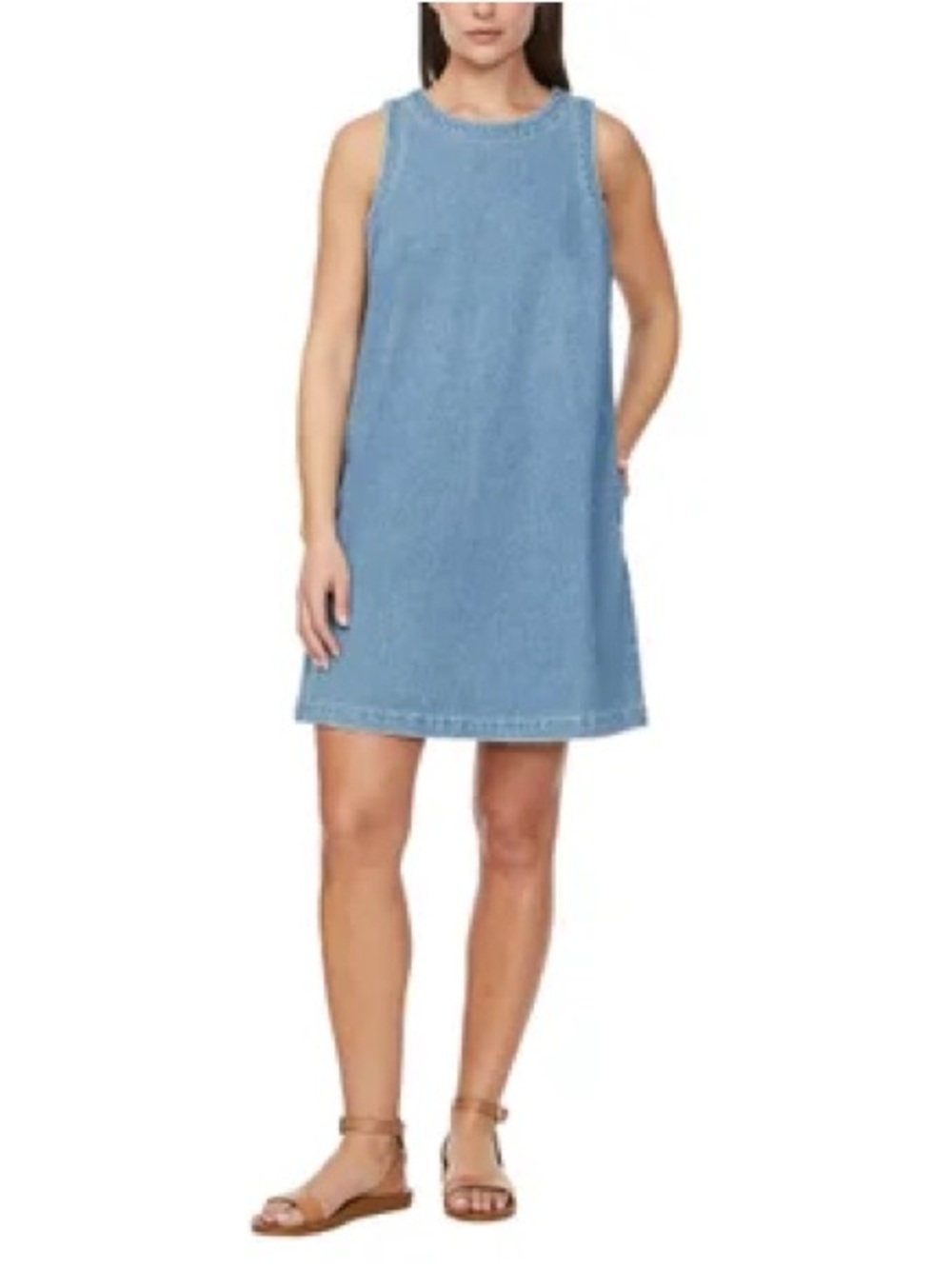 Denim Shift Dress - BNWT, White size Large
